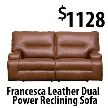 Leather power reclining sofa at \\$1128