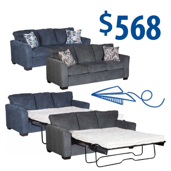 sofa sleepers with your choice of blue or grey at \\$568