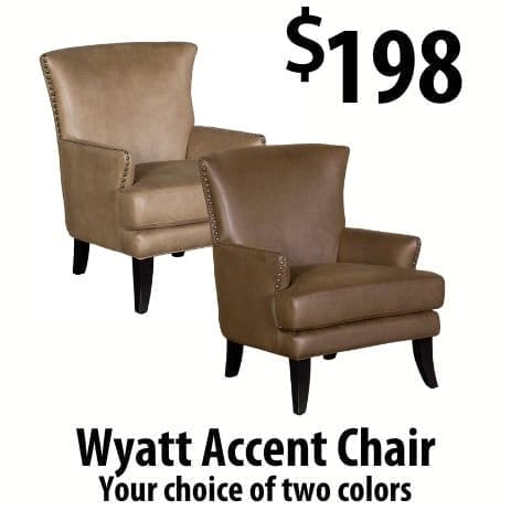 wyatt accent chair at \\$198