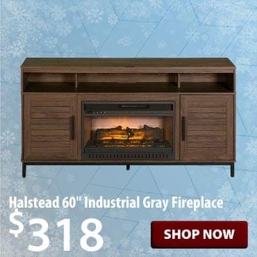 60 inch industrial grey fireplace