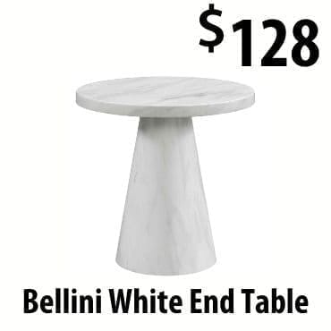 Bellini White End Table at \\$128