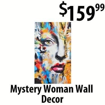 Mystery Woman wall decor at \\$159.99