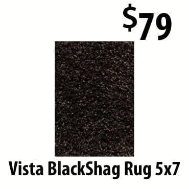 Black Shag rug at \\$79