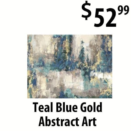 Abstarct blue and gold art at \\$52.99