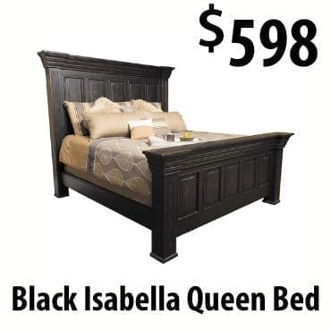 Queen bed at \\$598