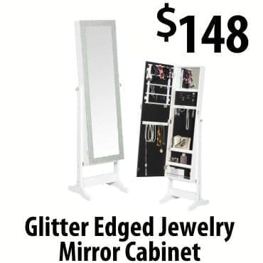 Glitter edge jewelry mirror cabinet at \\$148