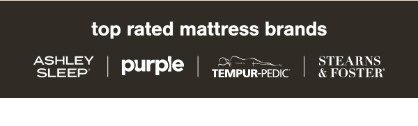 Top rated mattress brand Ashley Sleep, Purple, Tempur-Pedic, Stearns & Foster