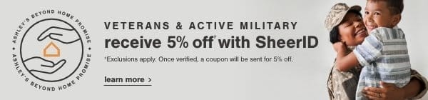 Veterans and Active Military receive 5% off with sheerID Exclusive apply. Once verified, a coupon will be sent for 5% off. learn more
