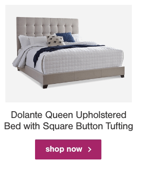 Dolante Queen Upholstered Bed with Square Button Tufting
