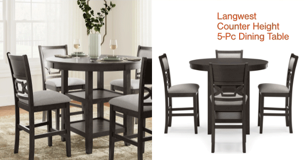 Langwest Counter Height 5 Pc Dining Table