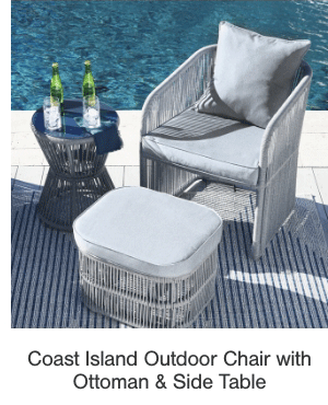 Coast island Outdoor Chair with Ottoman & Side Table