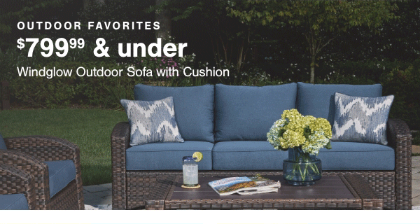 Outdoor Favorites \\$799.99 & Under Windglow Outdoor Sofa with cushion