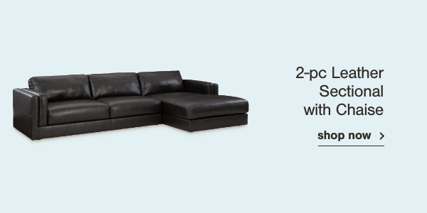 2-pc leather sectional with chaise shop now