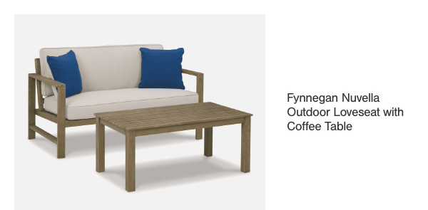 Fynnegan Nuvella Outdoor Loveseat with Coffee Table