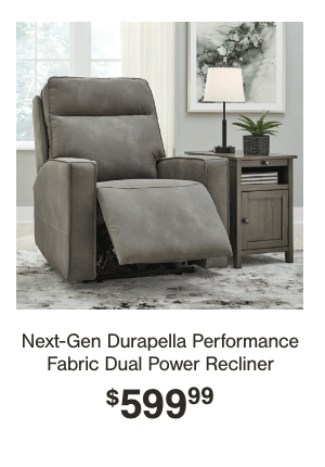 Next-Gen Durapella Performance Fabric Dual Power Recliner \\$599.99 