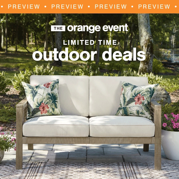 The Orange Event Limited Time outdoor deals