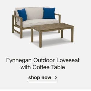 Fynnegan Outdoor Loveseat with Coffee Table Shop now