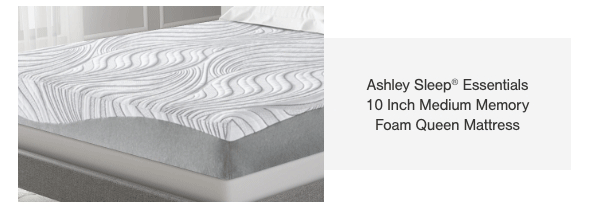 Ashley Sleep Essentials 10 inch medium memory foam queen mattress 