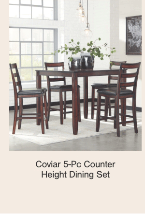 Coviar 5-pc counter height dining set