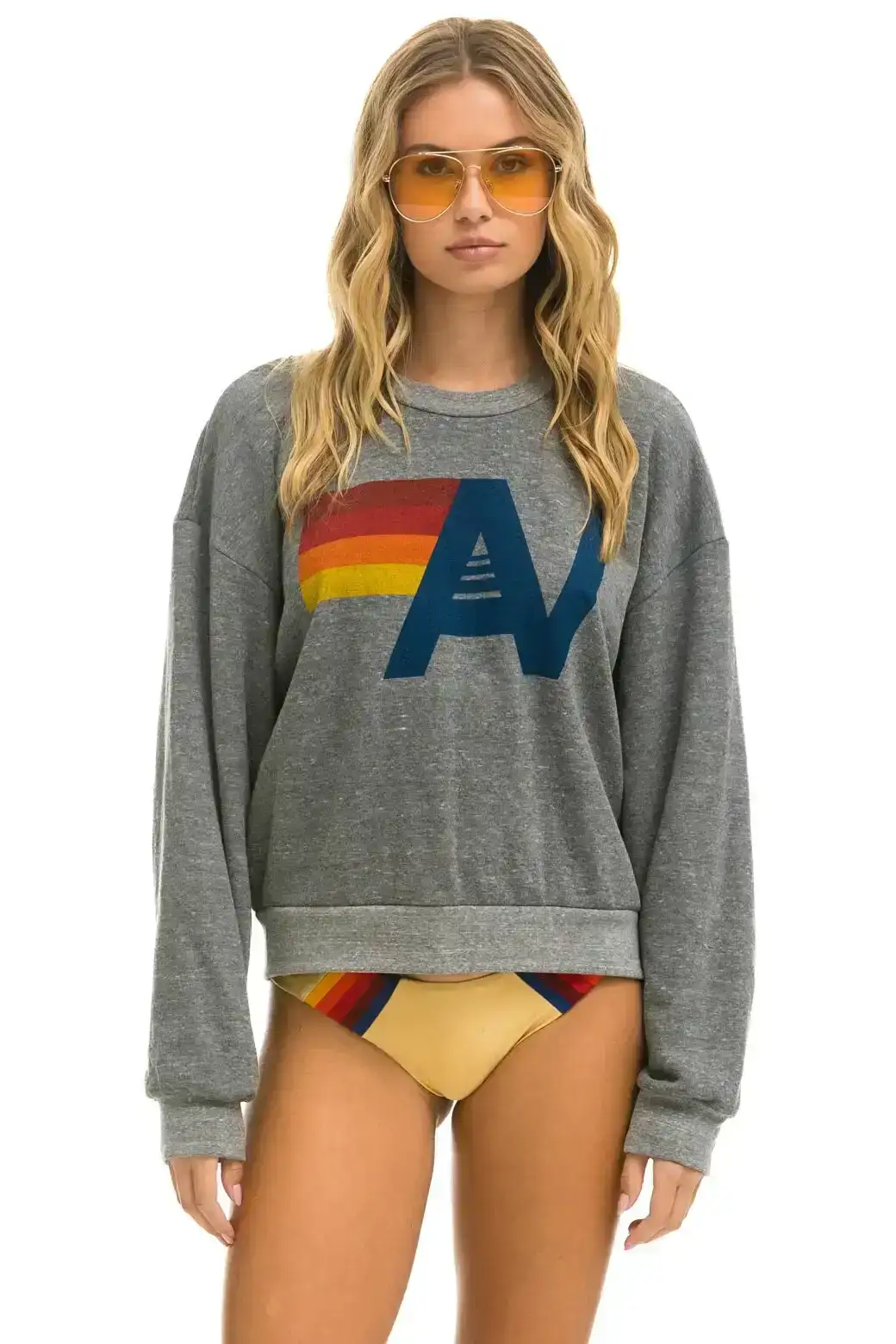 Image of LOGO RELAXED CREW SWEATSHIRT - HEATHER