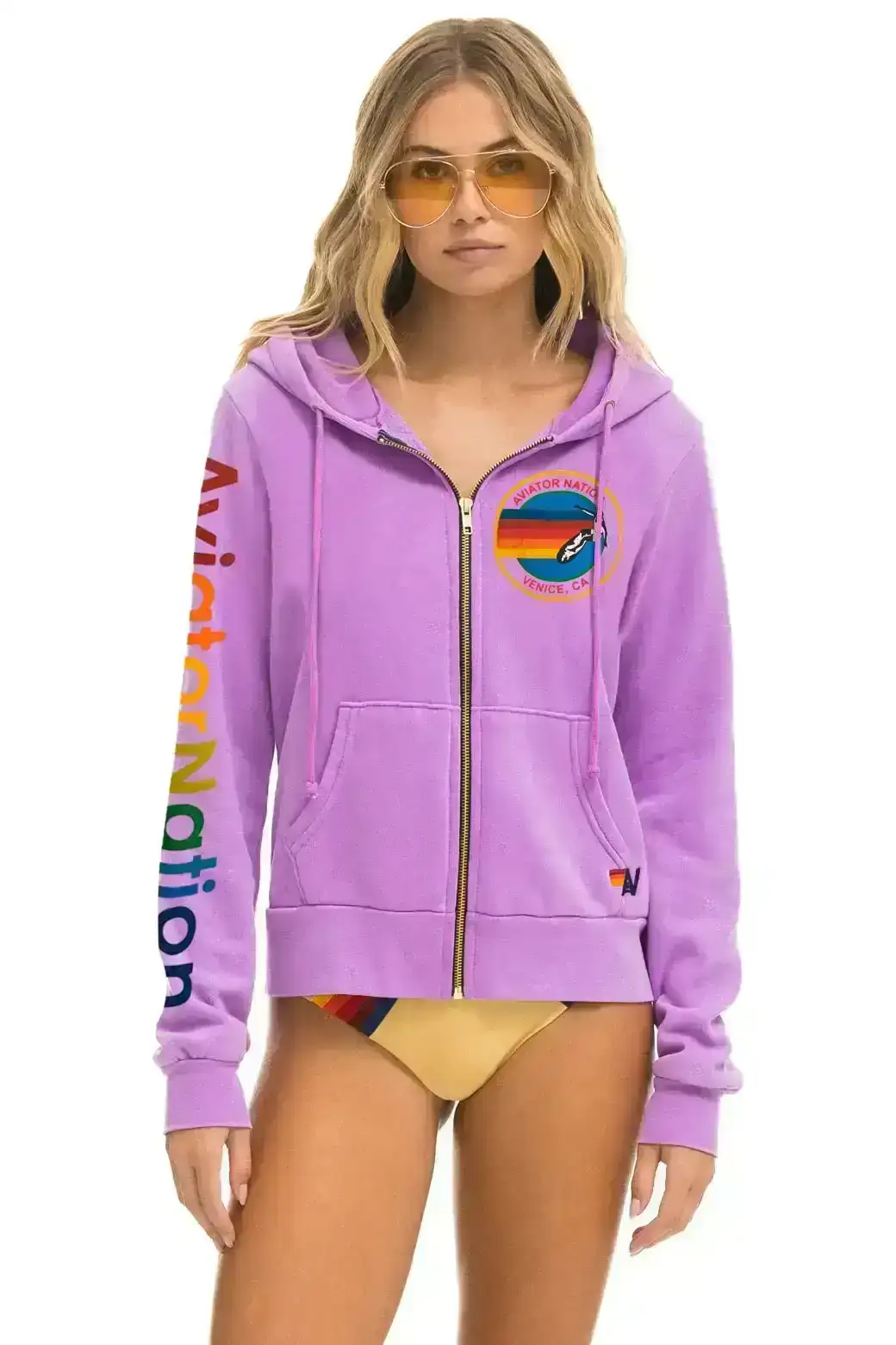 Image of AVIATOR NATION HOODIE - NEON PURPLE