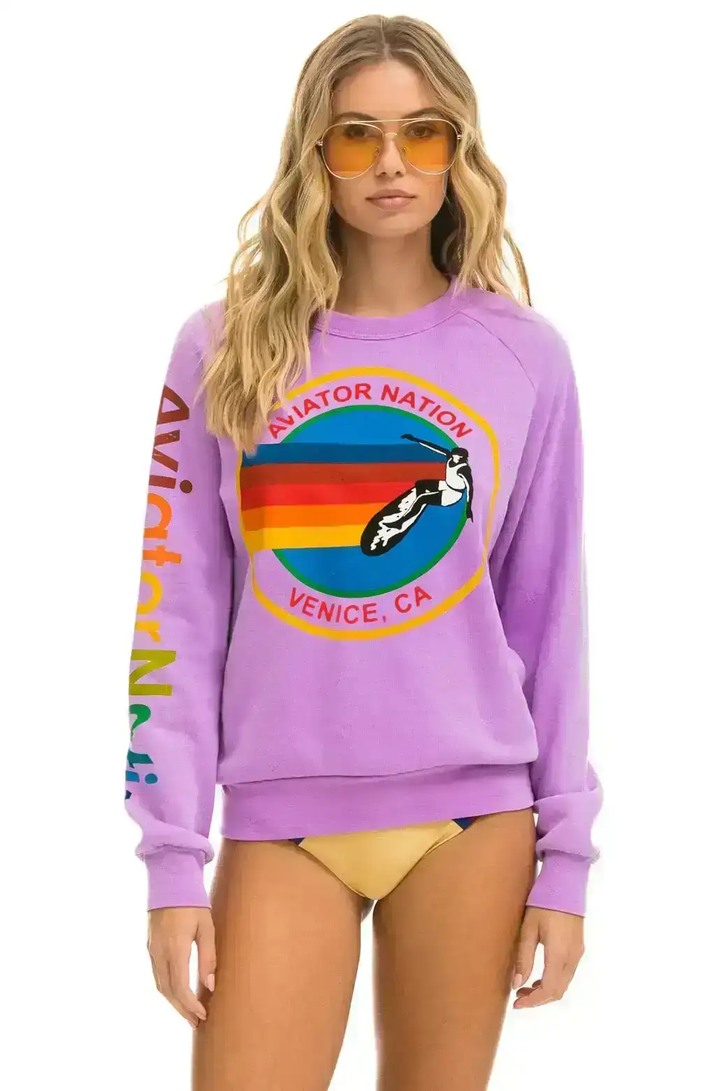 Image of AVIATOR NATION SWEATSHIRT - NEON PURPLE