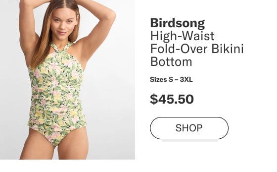 Birdsong High-Waist Fold-Over Bikini Bottom