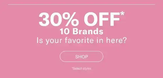 Select Brands 30% Off