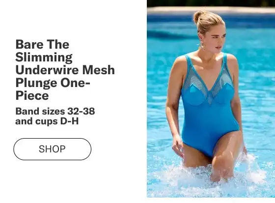 BARE The Slimming Underwire Mesh Plunge One-Piece