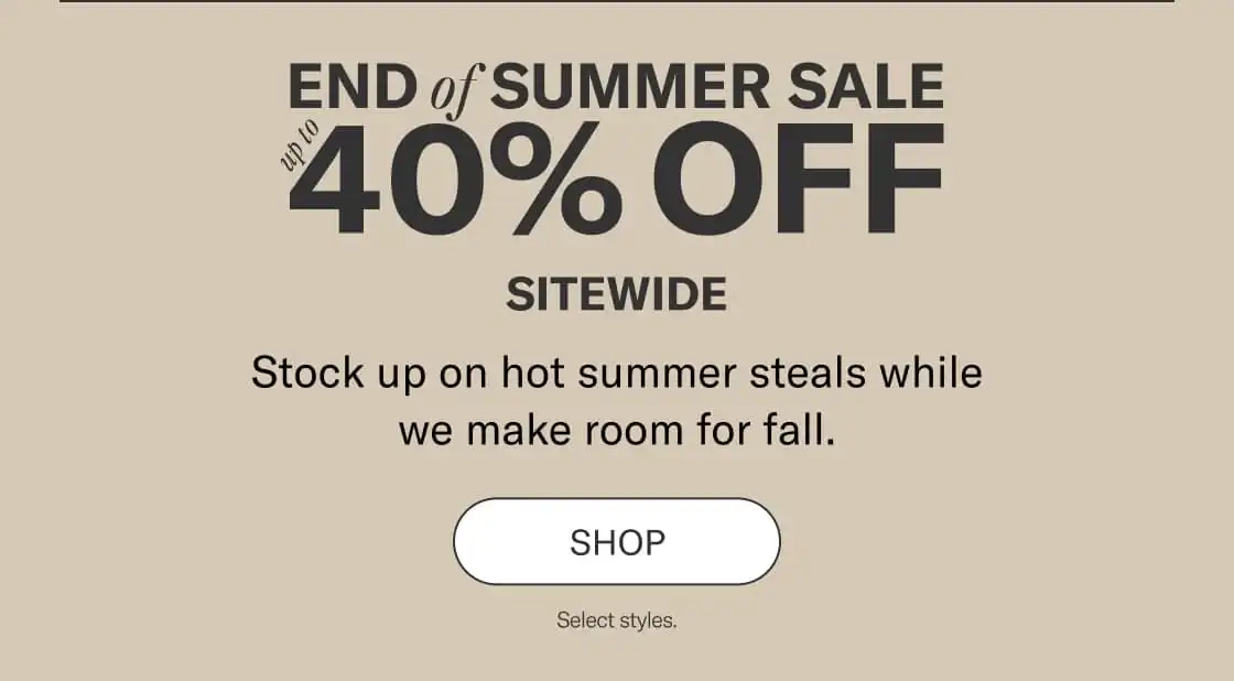 End Of Summer Sale