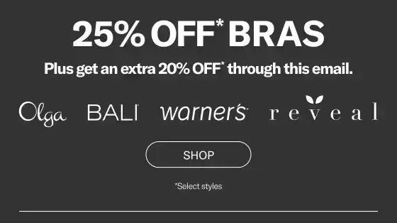25% off bras + extra 20% off