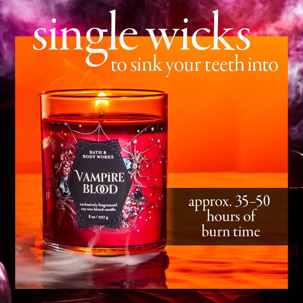 Single wicks to sink your teeth into! Approx 35-50 hours of burn time