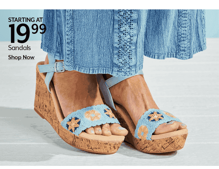 Starting at 19.99 Sandals