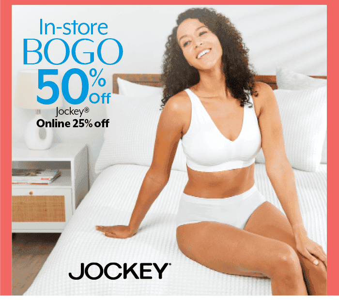 In-store BOGO 50%, 25% Off Online Jockey®