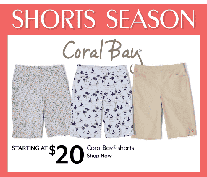 Starting at \\$20 Coral Bay shorts