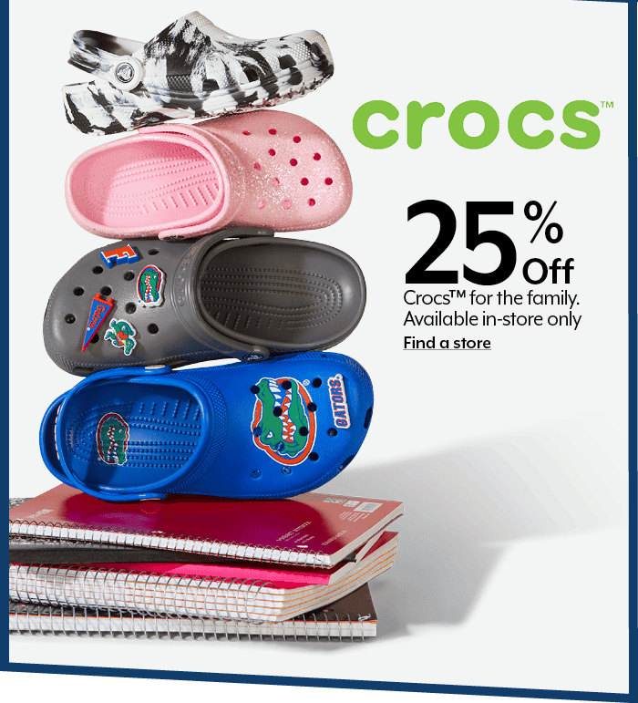 25% Off Crocs for the family - In-store only