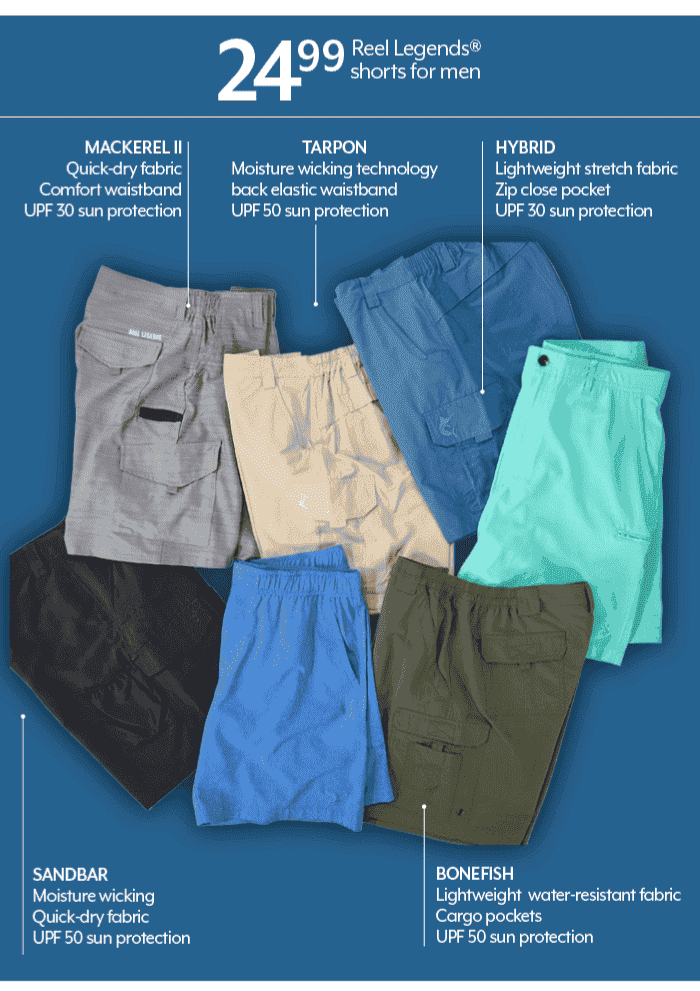 24.99 Reel Legends® shorts for men