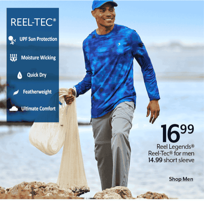 16.99 Reel Legends® Reel-Tec® for men 14.99 short sleeve