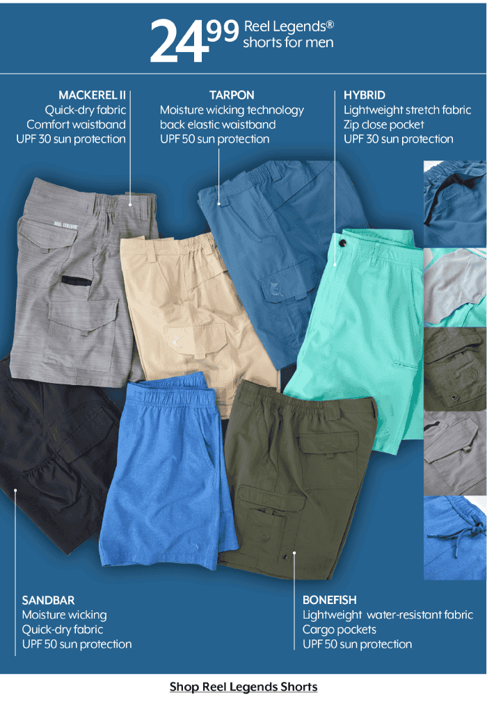 24.99 Reel Legends® shorts for men
