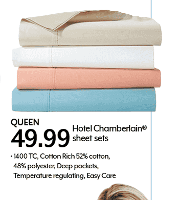 49.99 Hotel Chamberlain sheet sets