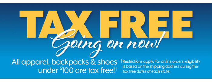 Tax Free going on now!