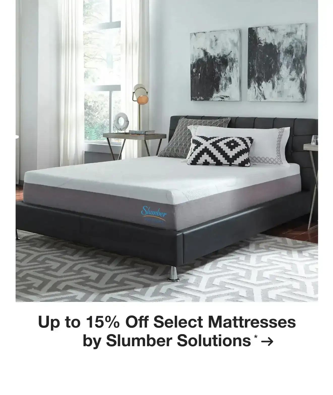 Up to 15% Off Select Mattresses by Slumber Solutions*