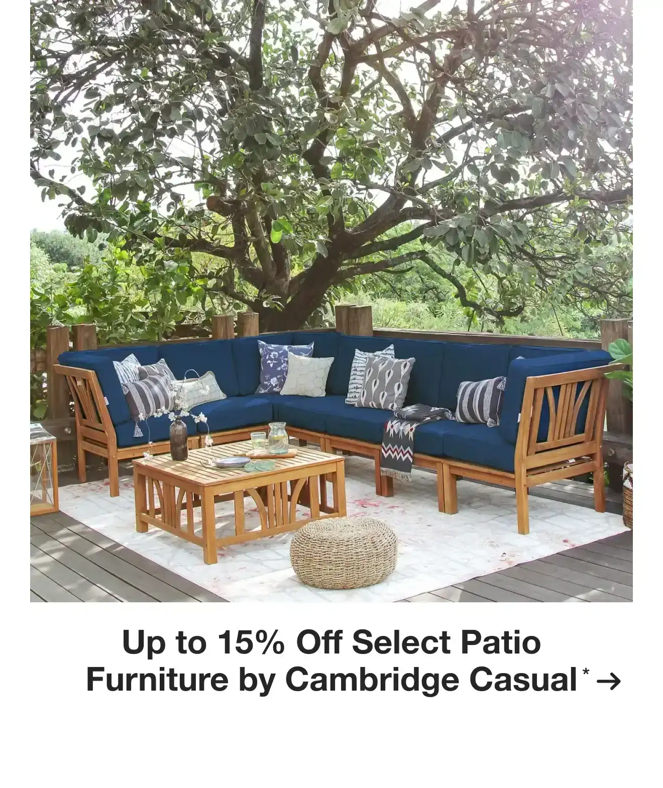 Up to 15% Off Select Patio Furniture by Cambridge Casual*
