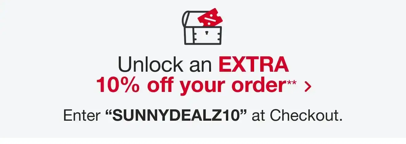 Unlock an extra 10% off with code SUNNYDEALZ10 at Checkout