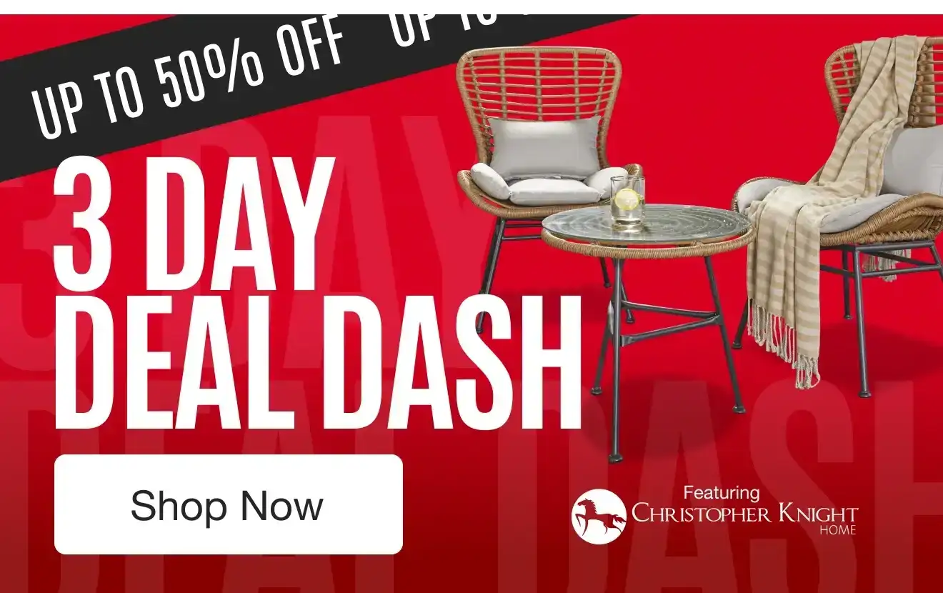 Up to 50% off 3 Day Deal Dash