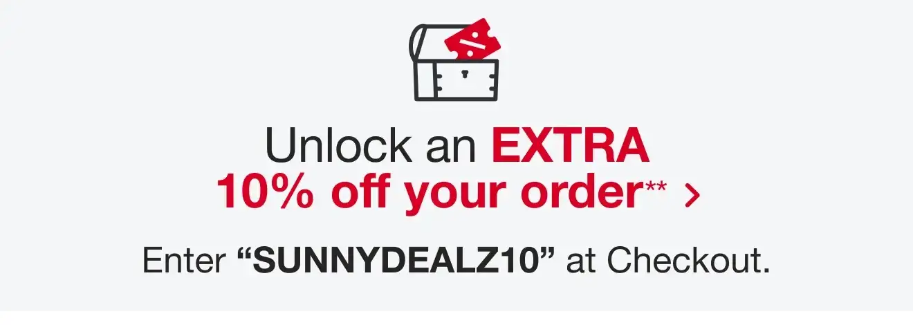 Unlock an extra 10% off with code SUNNYDEALZ10 at Checkout