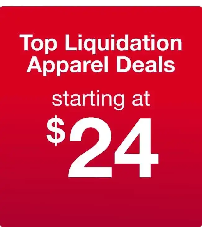 Top Liquidation Apparel Deals Starting at \\$24