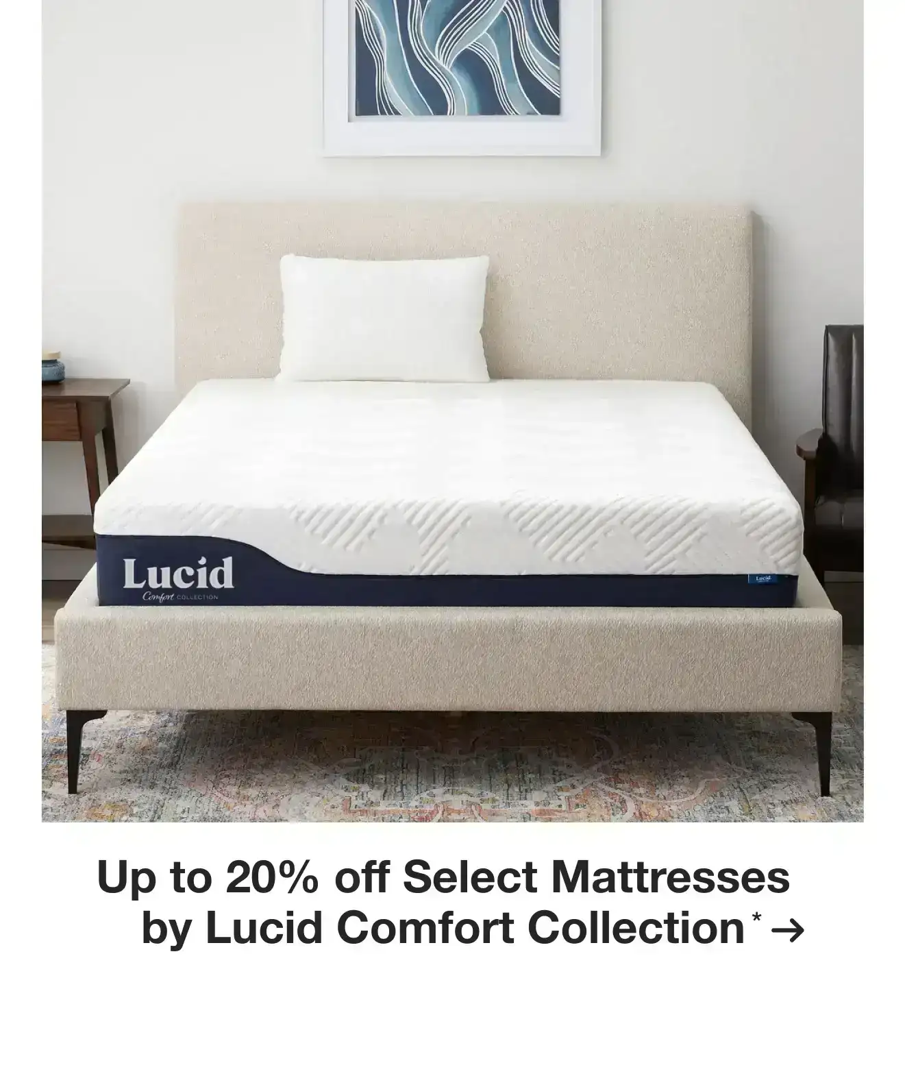 Up to 20% off Select Mattresses by Lucid Comfort Collection*