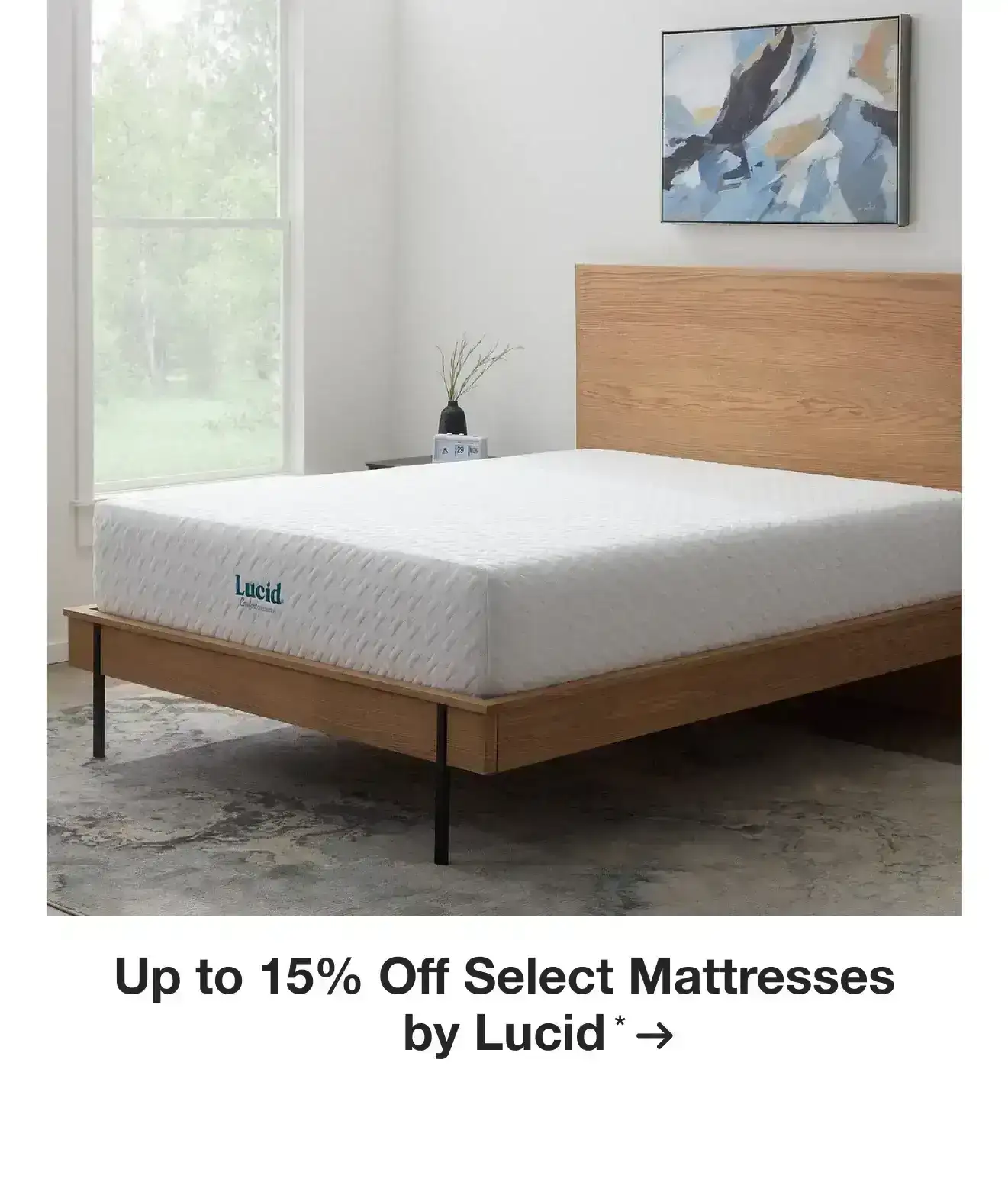 Up to 15% Off Select Mattresses by Lucid*