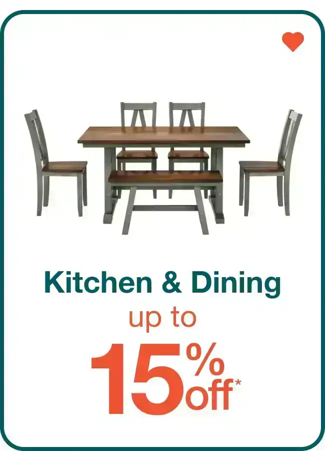 Up to 15% Off Kitchen & Dining